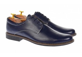 Marimea 42 Pantofi barbati casual din piele naturala bleumarin inchis, P80BLM